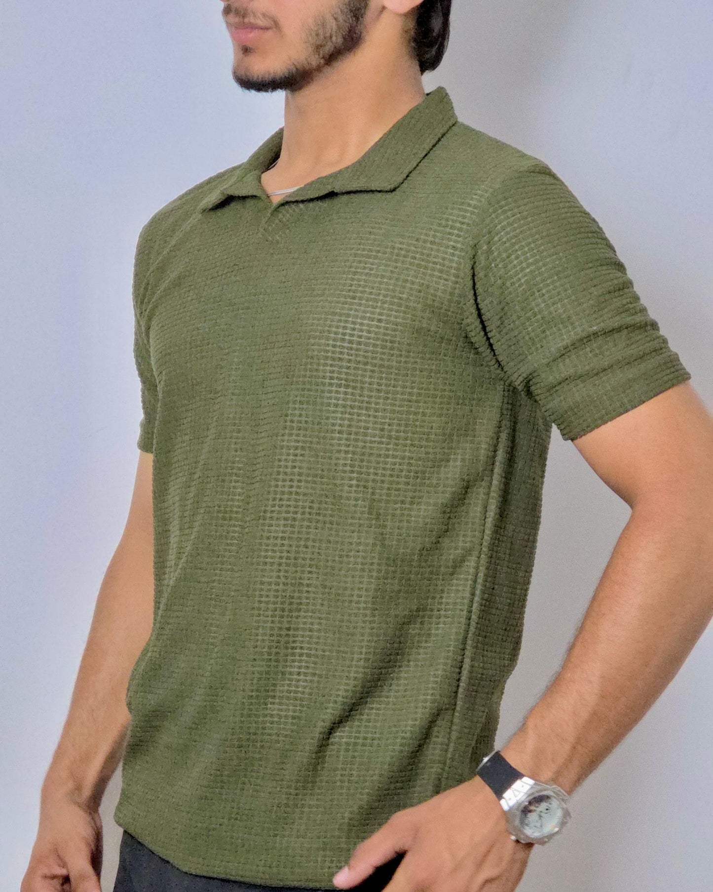 Olive Green Knitted Polo