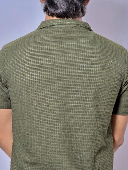 Olive Green Knitted Polo