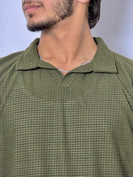 Olive Green Knitted Polo