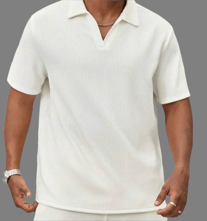 Waffle White Revere Polo - Men