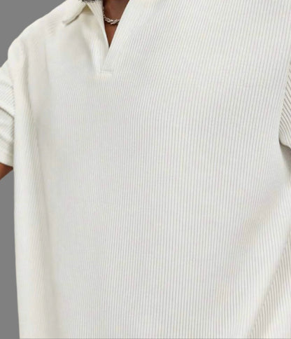 Waffle White Revere Polo - Men